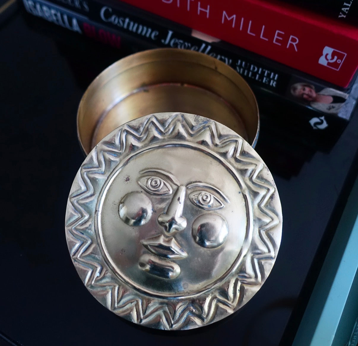 Brass sun trinket box