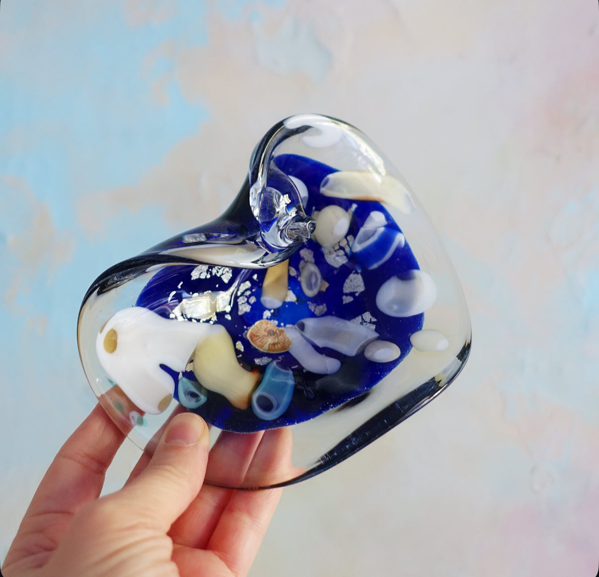 Blue Bizantino Murano glass trinket dish