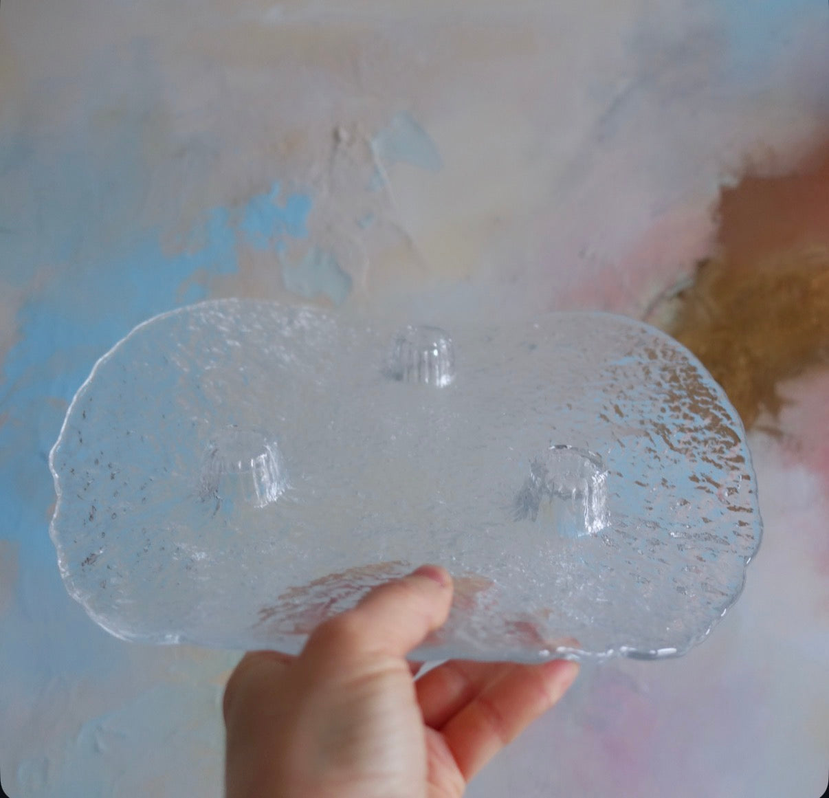 Swedish glass candle holder