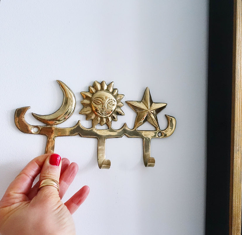 Brass celestial wall hook