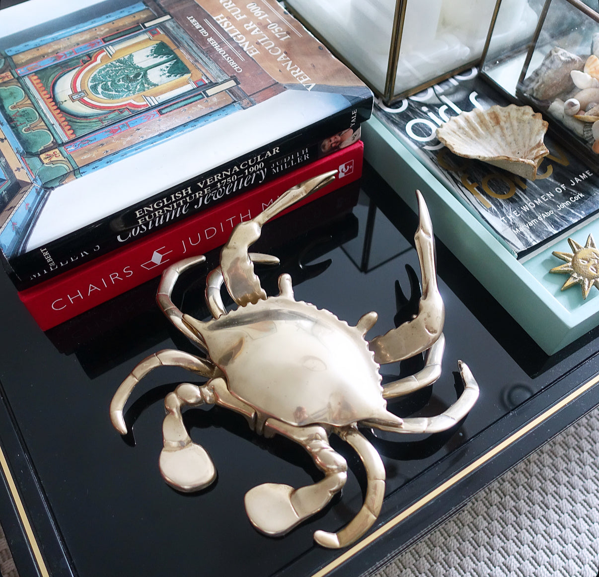 XL brass crab