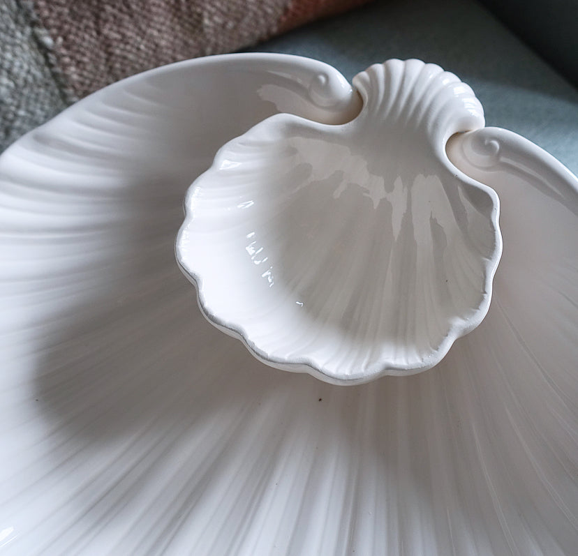 Fitz & Floyd shell chip & dip bowl