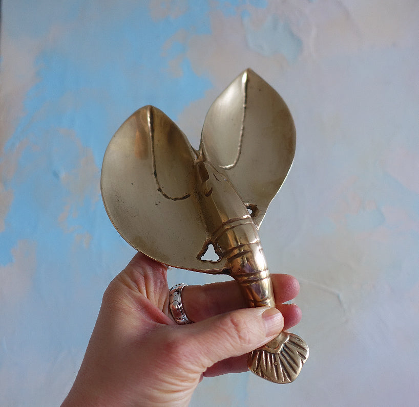 Small brass lobster trinket dish