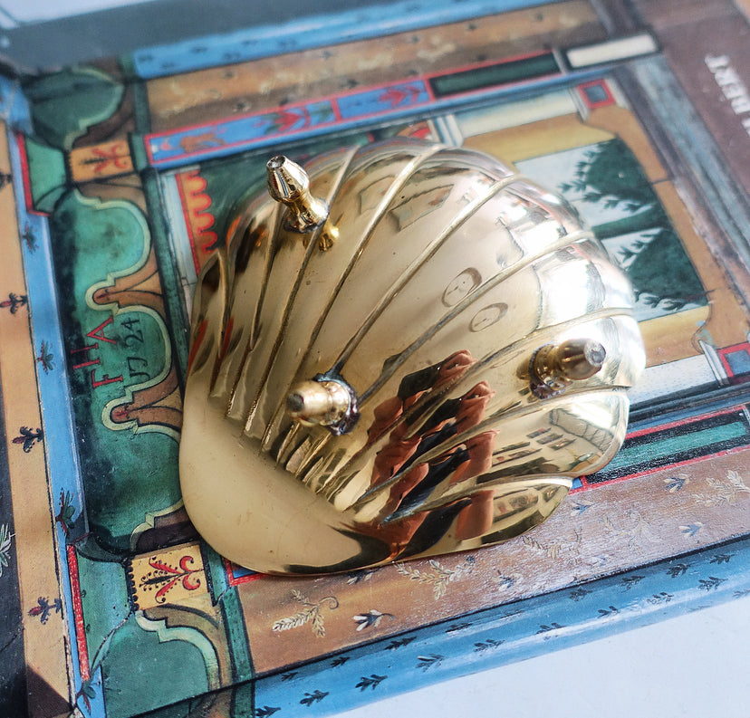 Brass scallop shell trinket dish