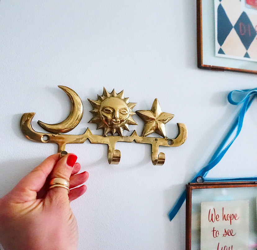 Brass celestial wall hook