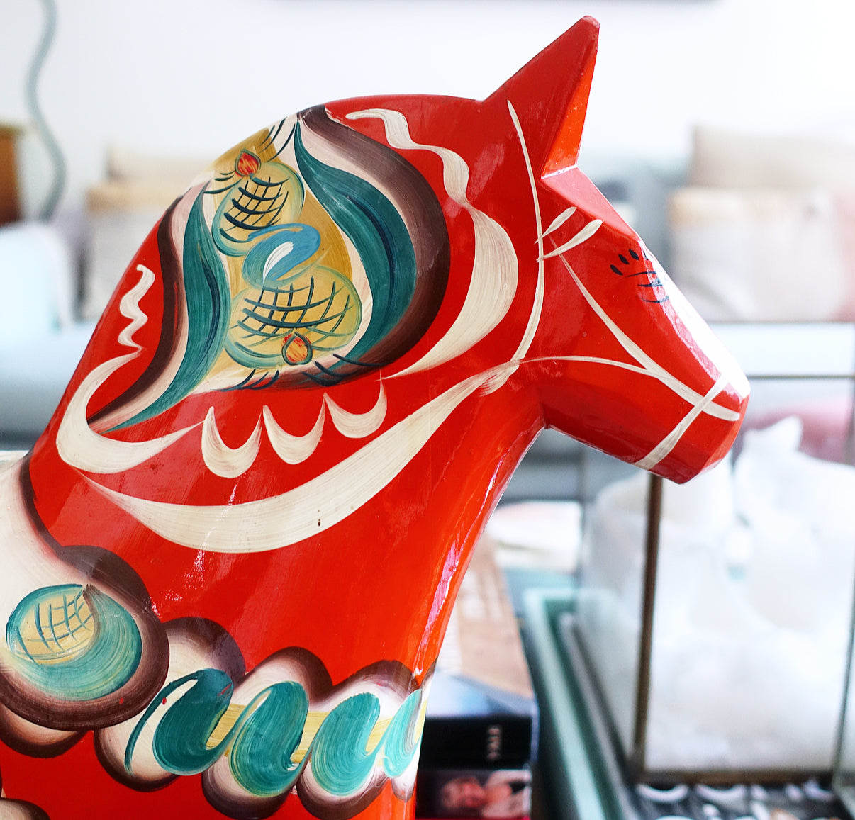 XXL vintage Swedish wooden Dala Horse