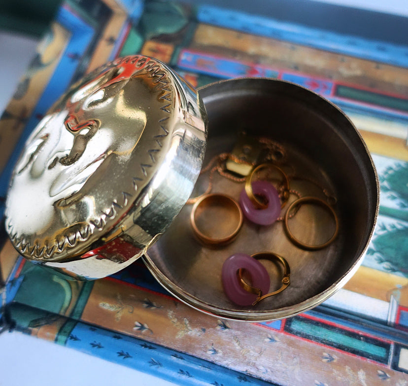 Brass sun trinket box