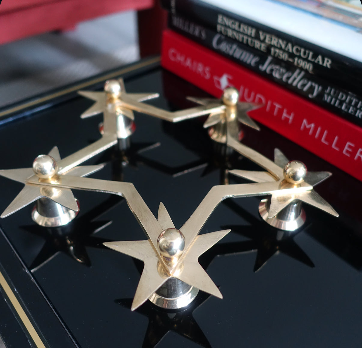 Brass star candle holder