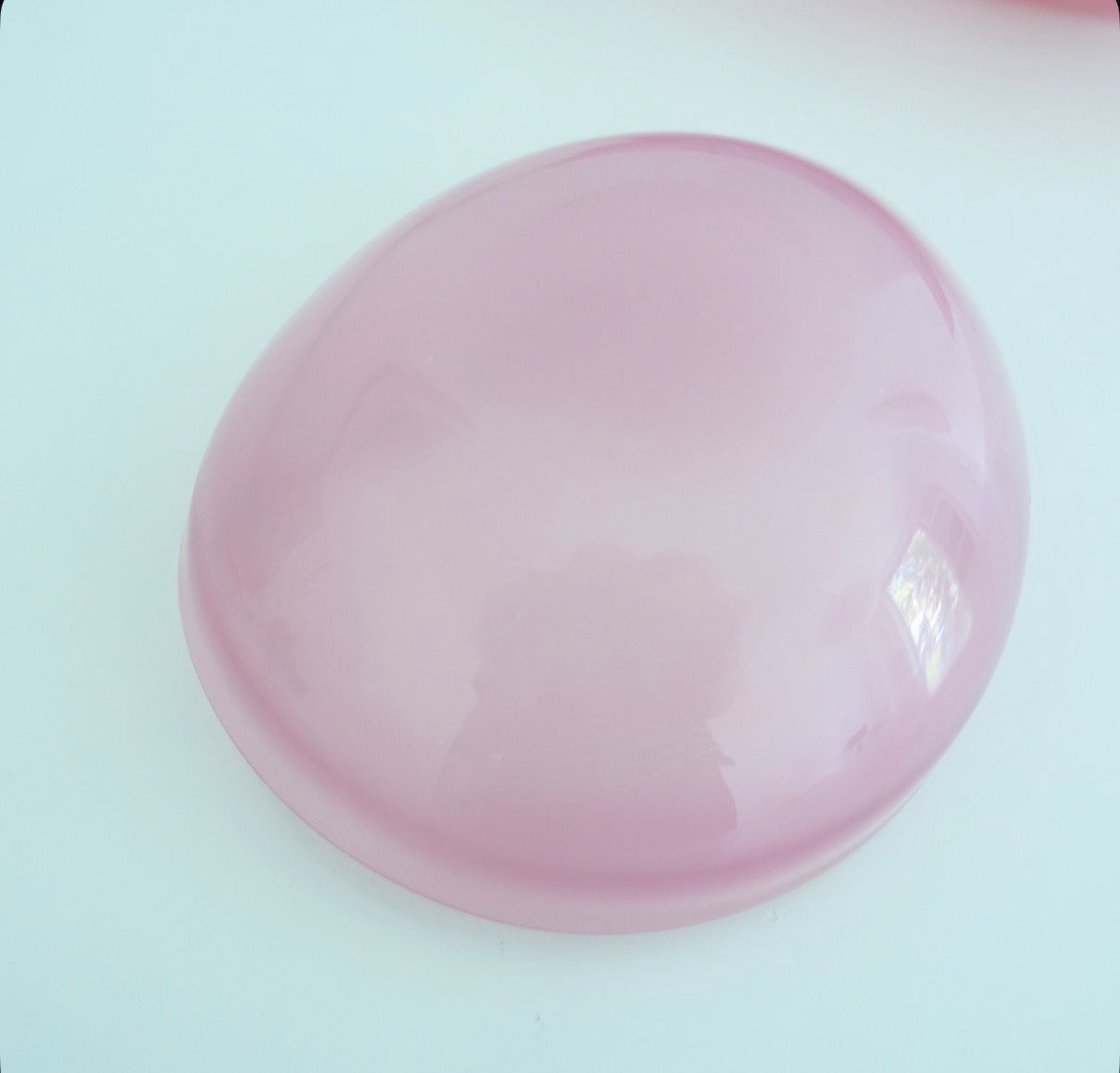 Small pink Oball Murano glass trinket dish