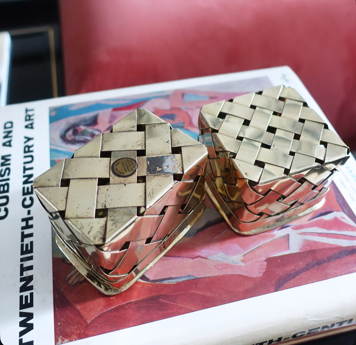 Decorative Woven brass box set