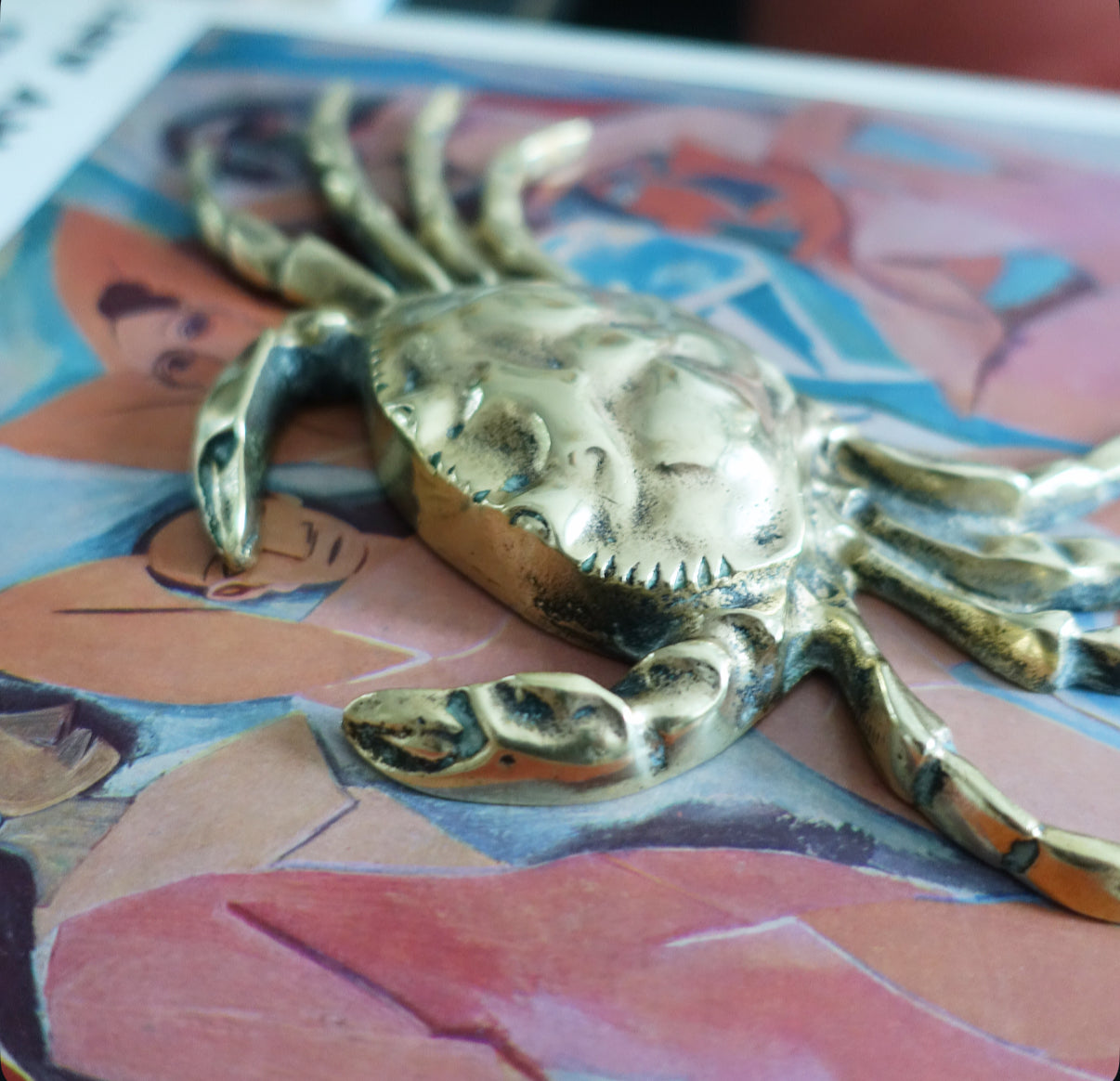 Brass crab paperweight