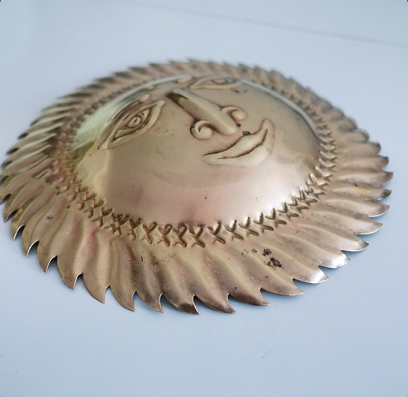 Brass sun wall plaque