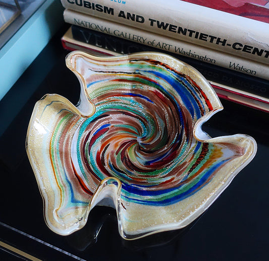 Swirled Bizantino Murano glass trinket dish