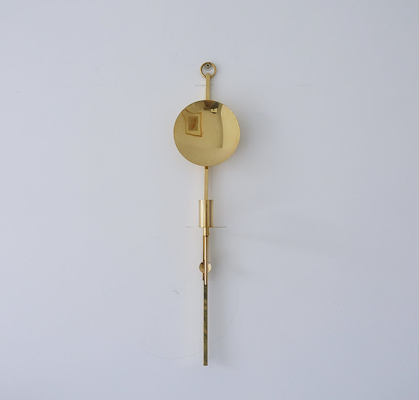 Single vintage brass candle sconce