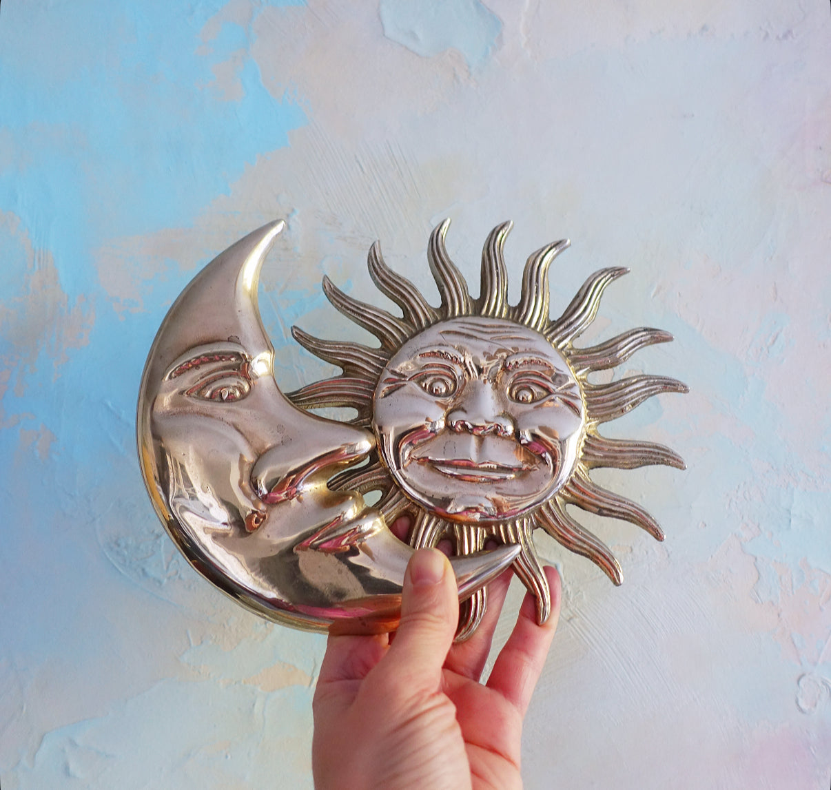 Sun & moon wall plaque set