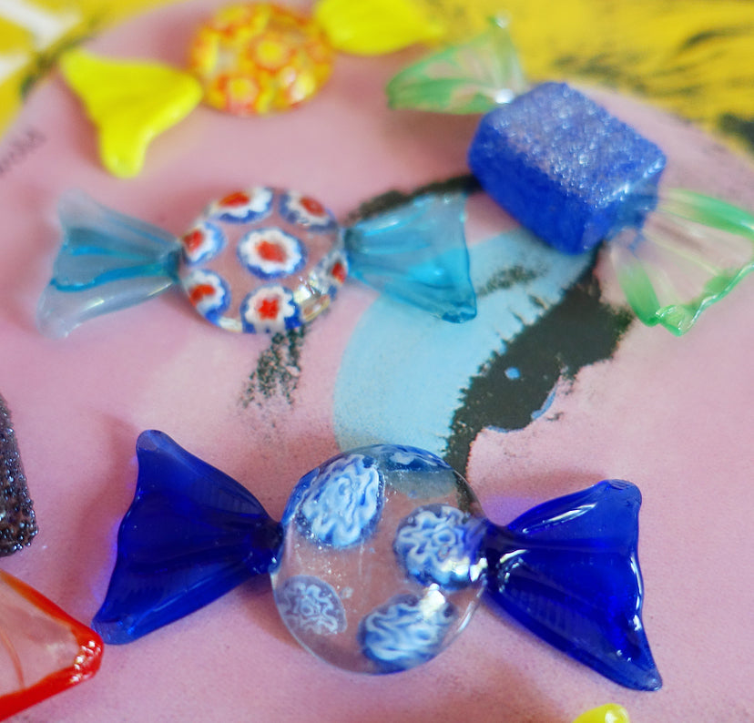 Set of Seven art glass sweets