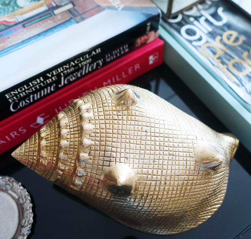 Large brass conch shell