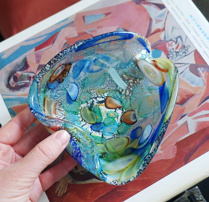 Bizantino blue Murano glass trinket dish