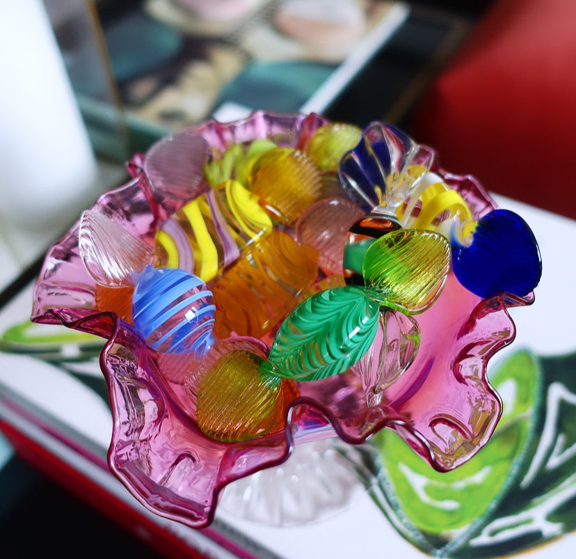 Set of 10 assorted art glass sweets