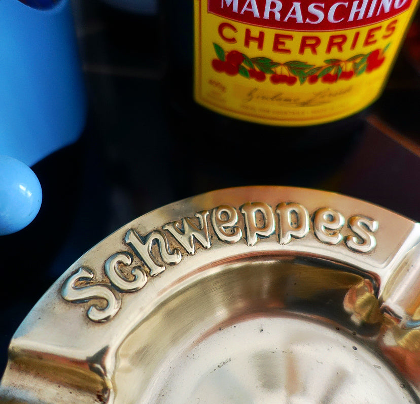 Brass Schweppes ashtray