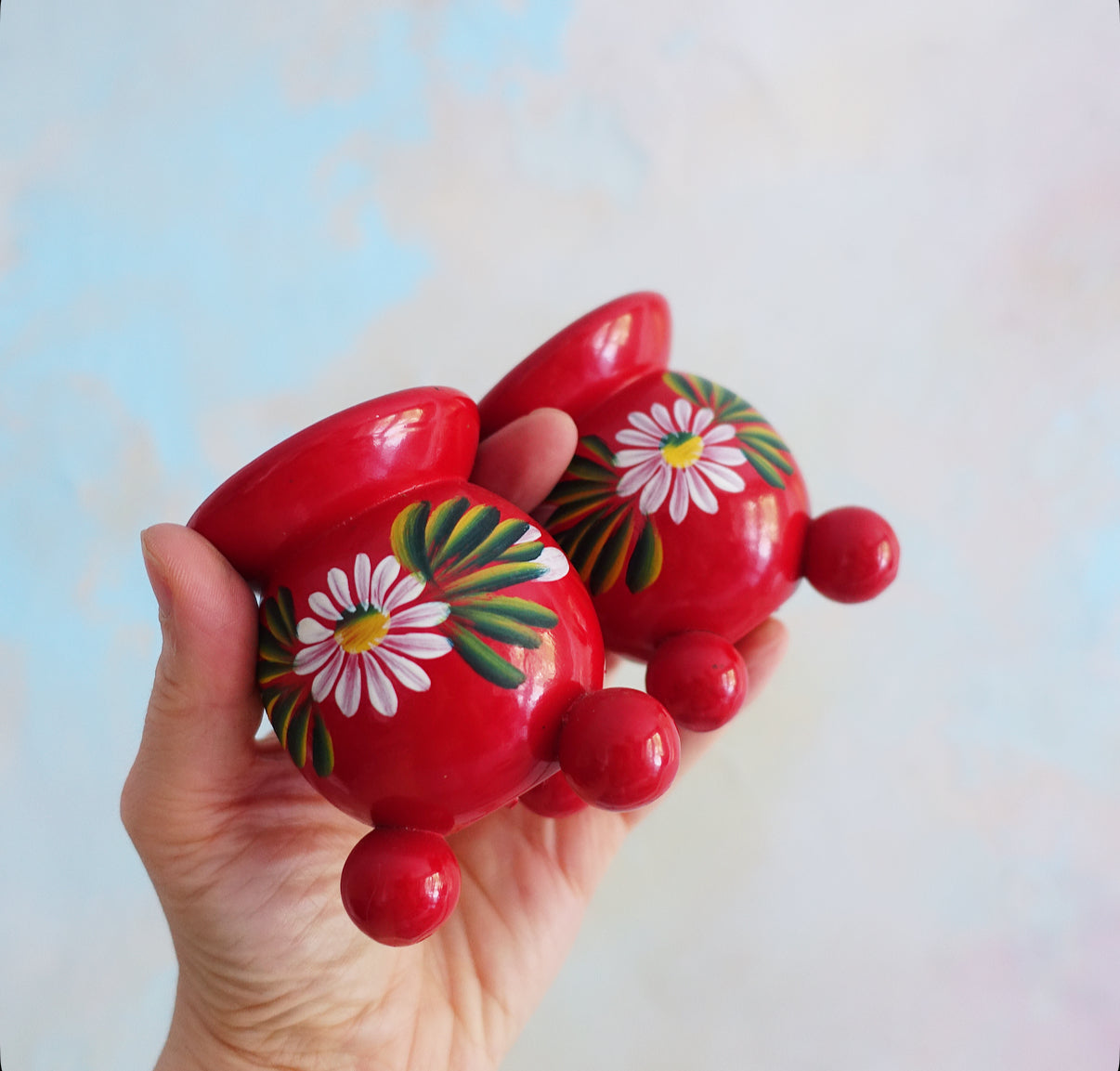 Swedish folk art candle holders