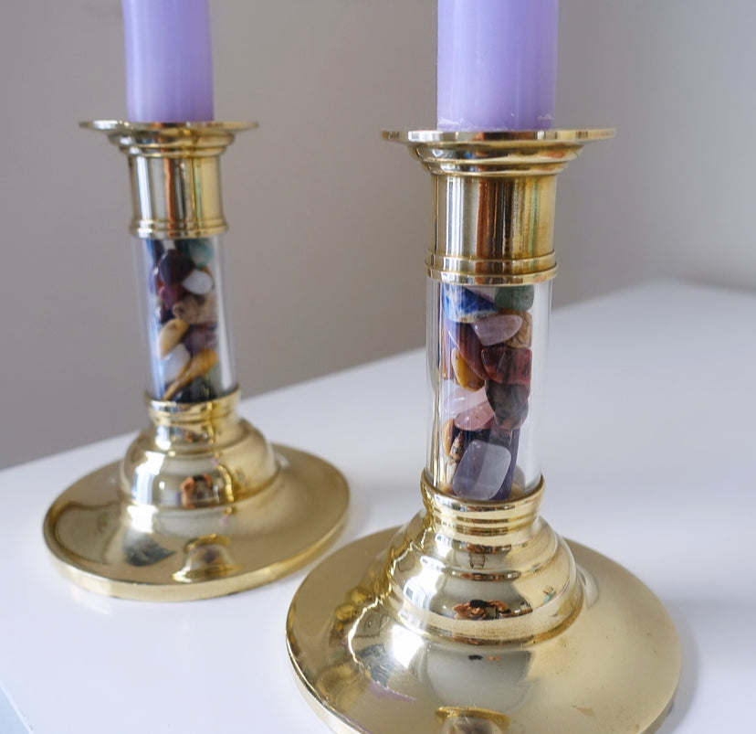 Brass & Acrylic Candle Holders
