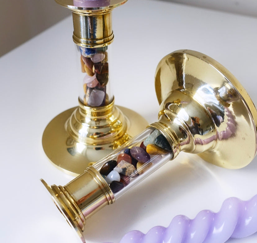 Brass & Acrylic Candle Holders