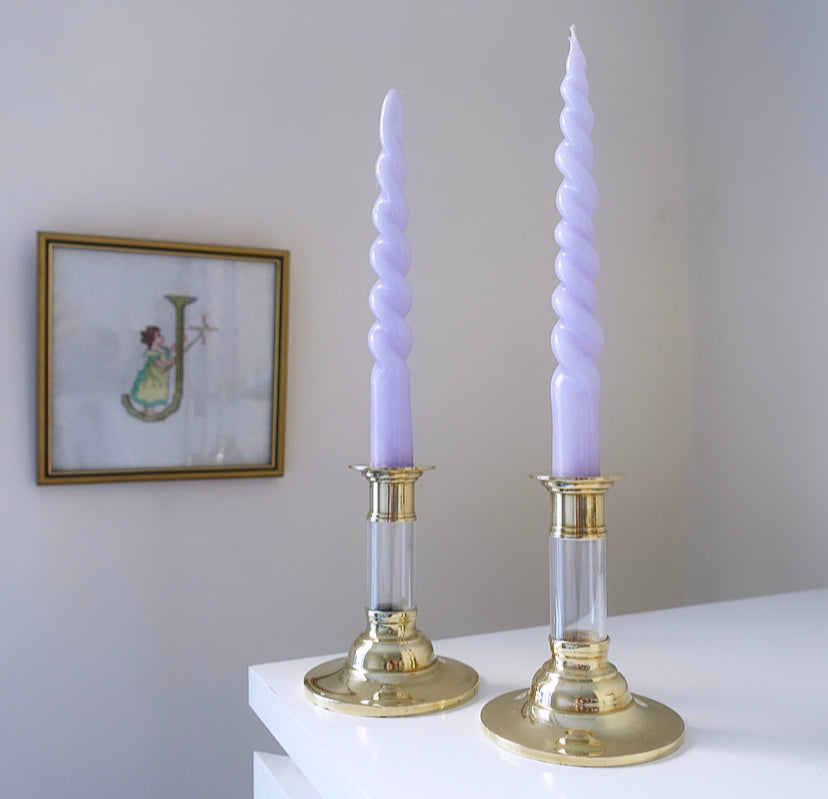 Brass & Acrylic Candle Holders