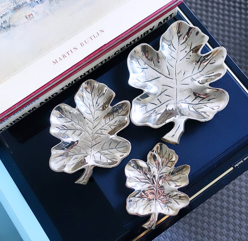 Brass Leaf Trinket Dish set