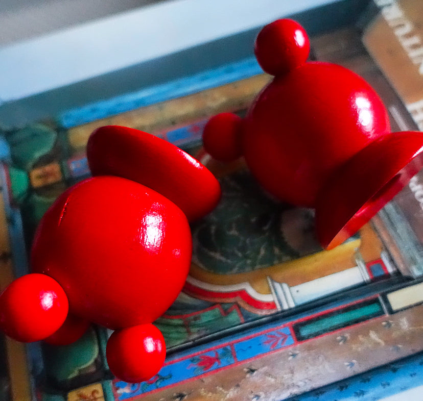 Pair of Swedish Folk art candle holders