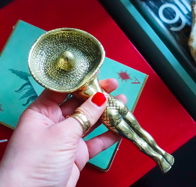 Vintage brass sunbather trinket dish