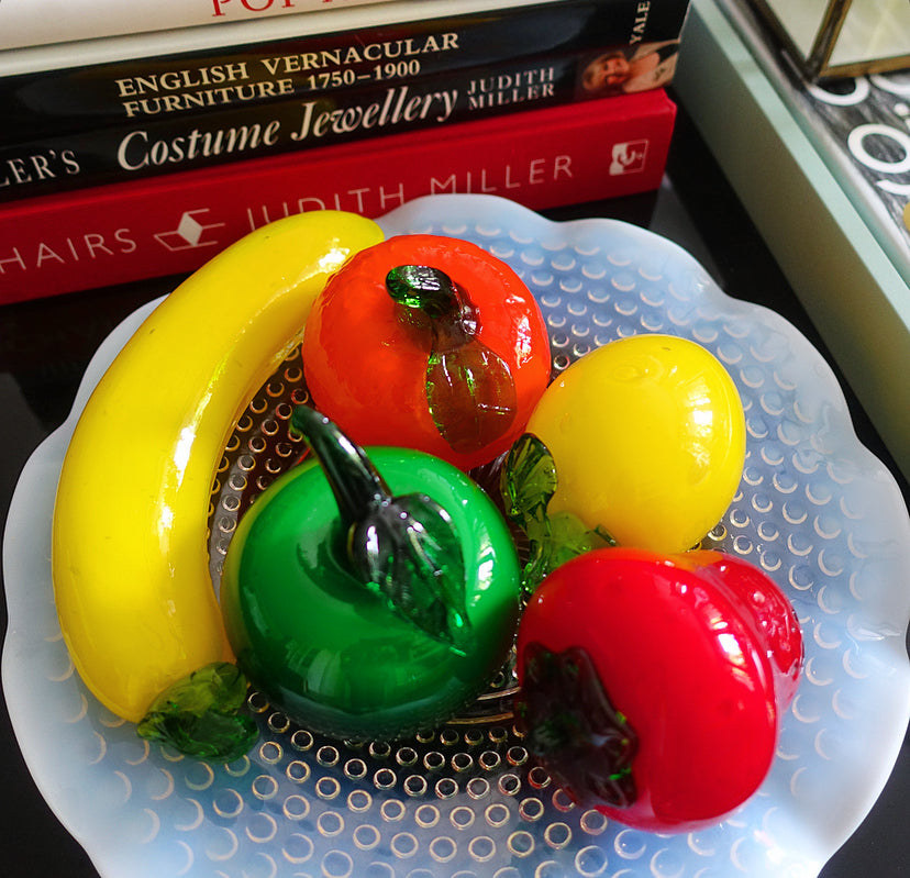 Art glass green apple