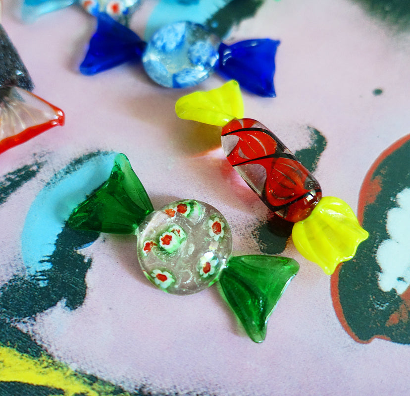 Set of Seven art glass sweets