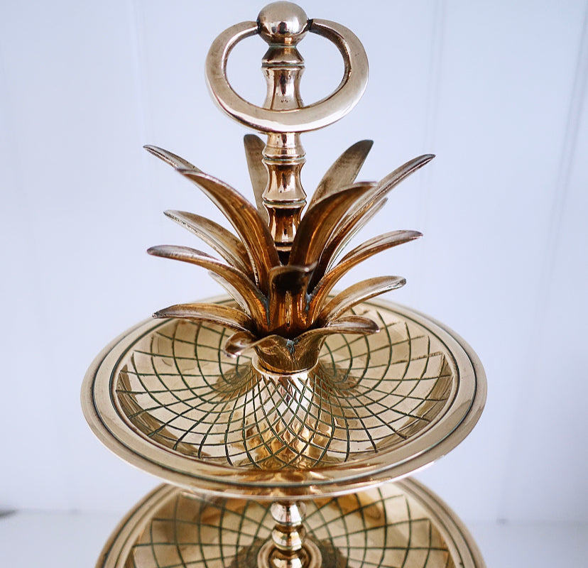 Hollywood Regency brass pineapple stand