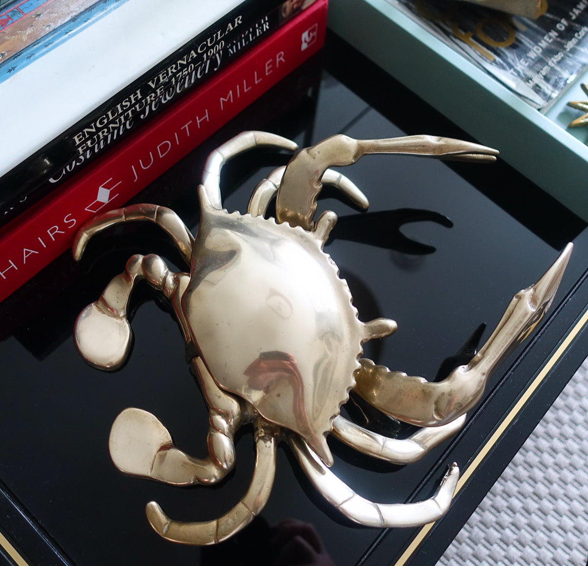 XL brass crab