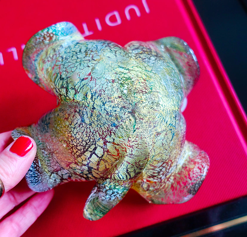 Four leaf clover Bizantino Murano glass trinket dish