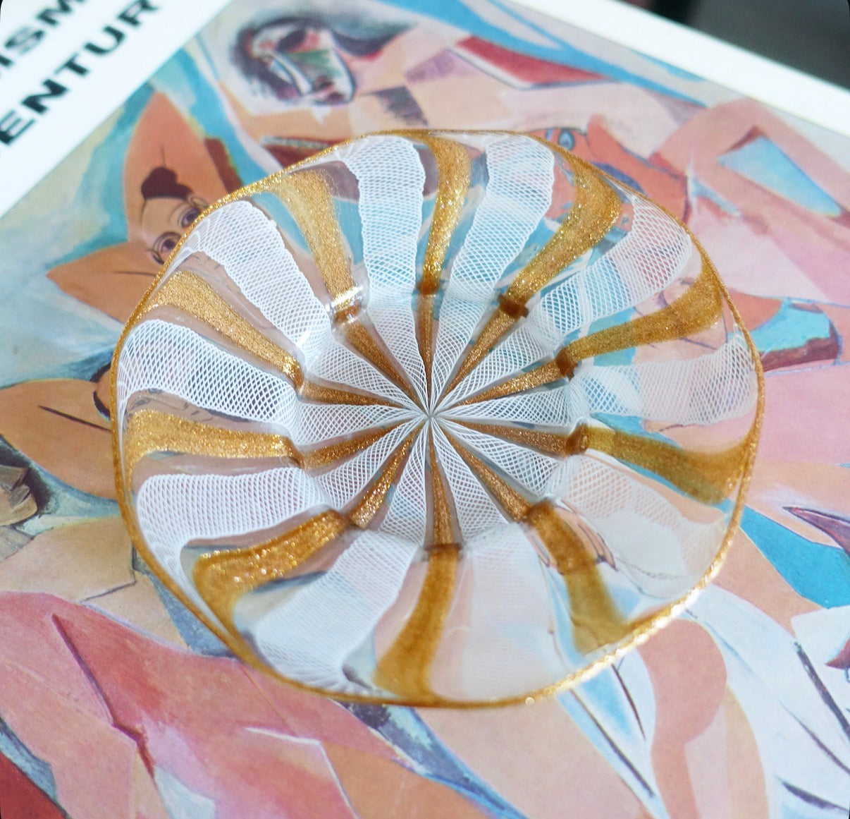Small Zanfirico Murano glass trinket dish