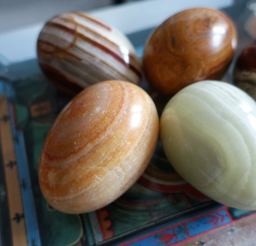 Set of five large stone eggs (Set 2)