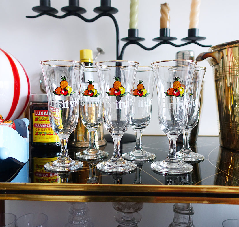 Set of six Britvic glasses
