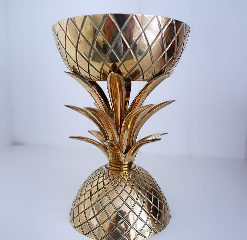 Hollywood Regency brass pineapple bowl