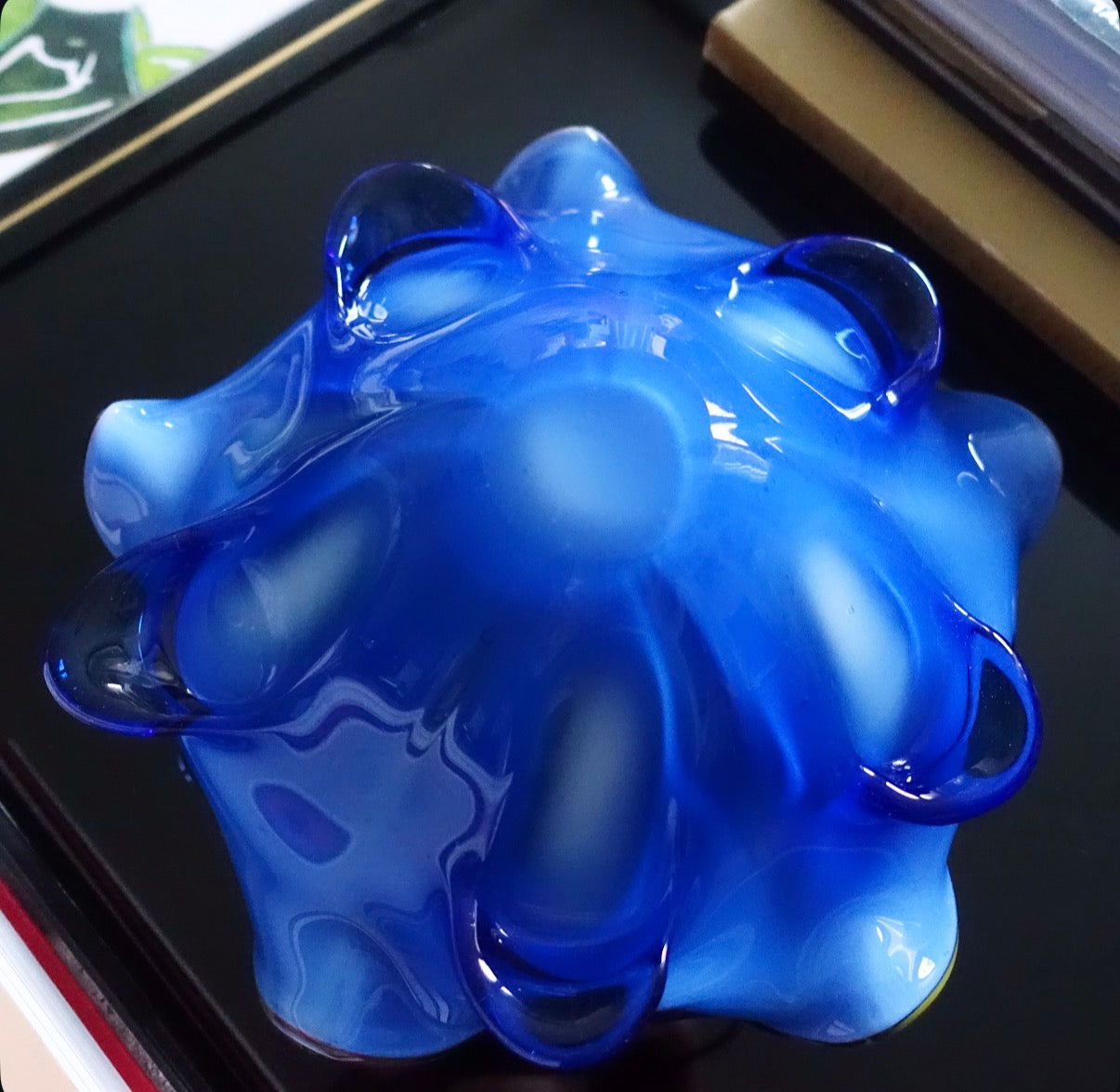 Large Blue Bizantino murano glass bowl