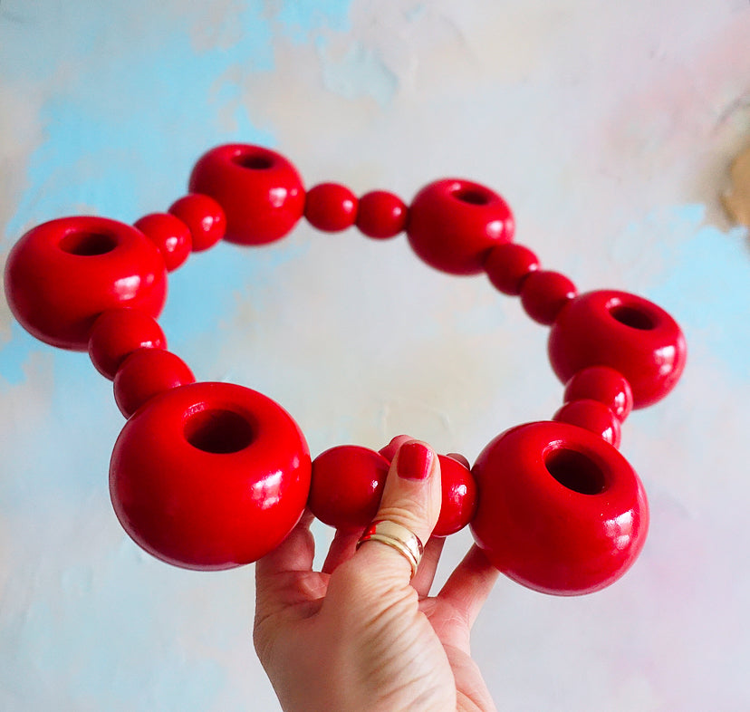 Swedish bobbin centrepiece candle holder