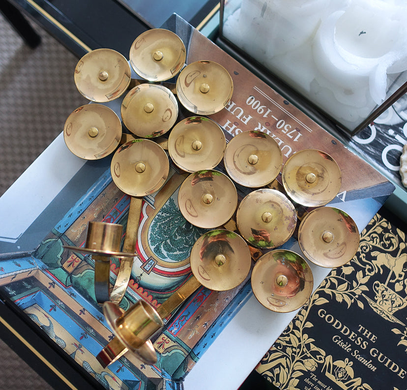 Pair of Swedish brass candle sconces