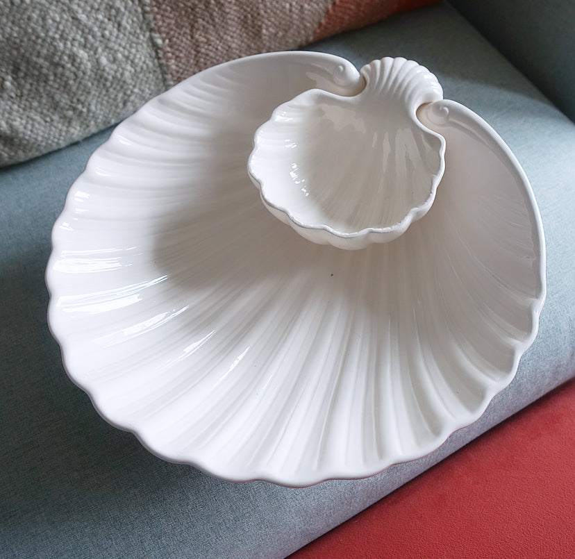 Fitz & Floyd shell chip & dip bowl