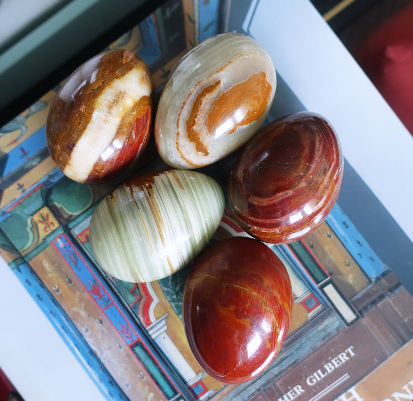 Set of five large stone eggs (Set 1)