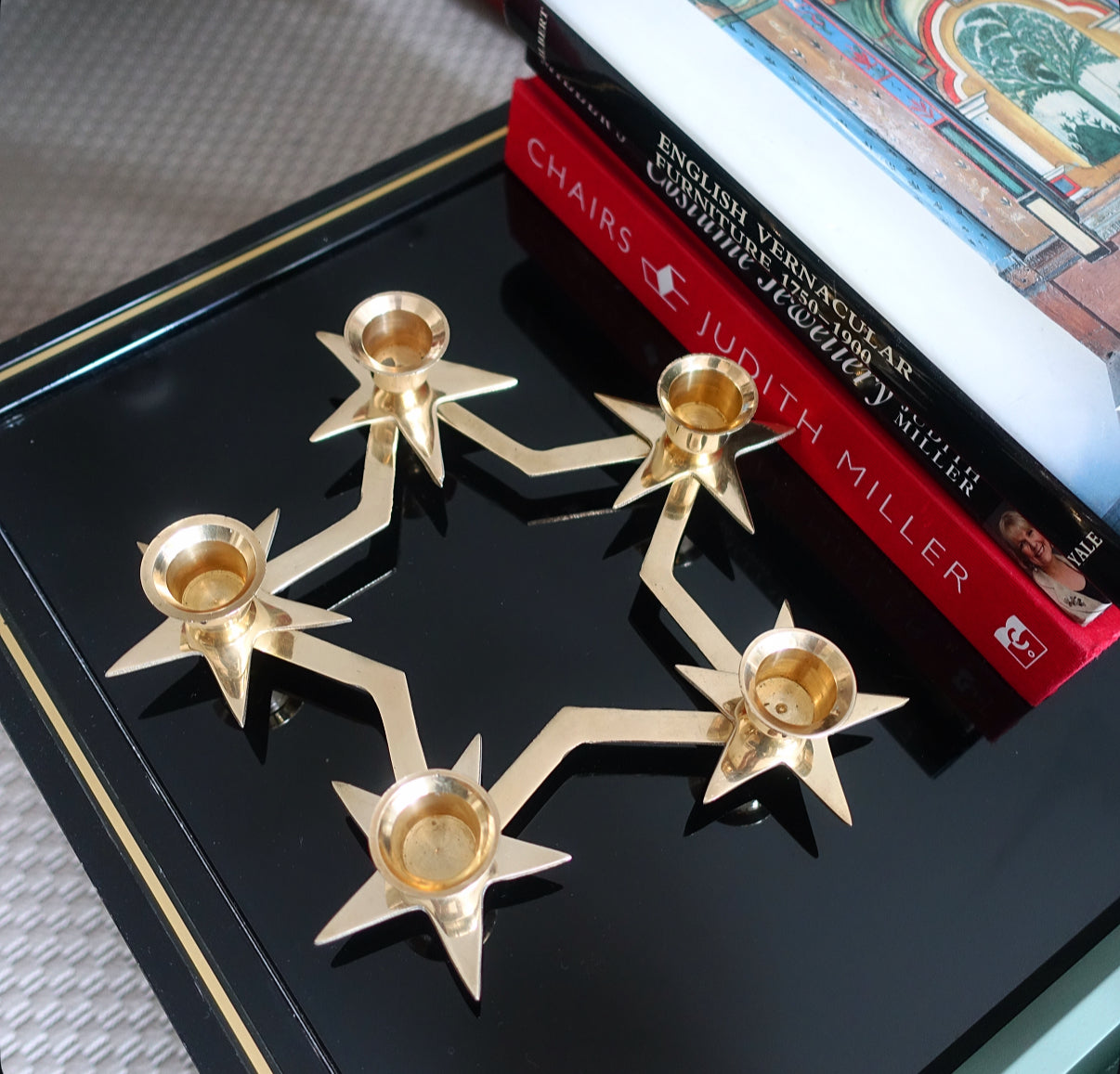 Brass star candle holder