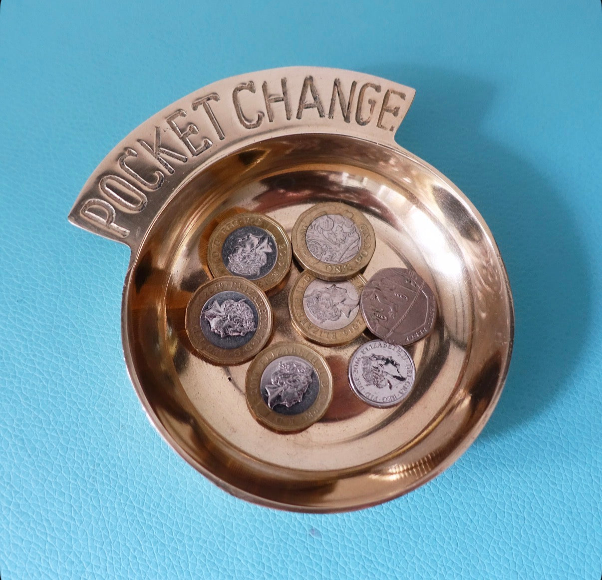 Small brass pocket change dish