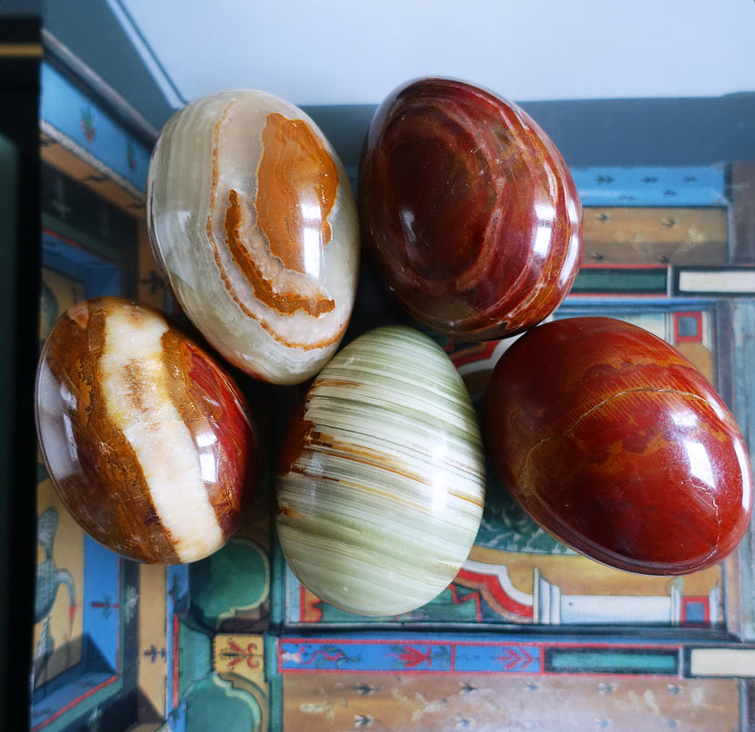 Set of five large stone eggs (Set 1)