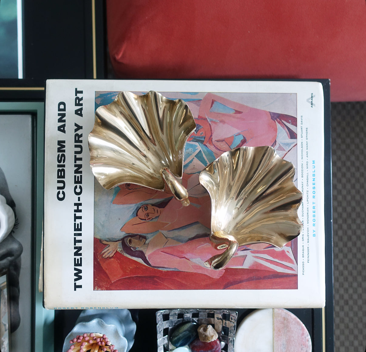 Pair of brass swan trinket dishes