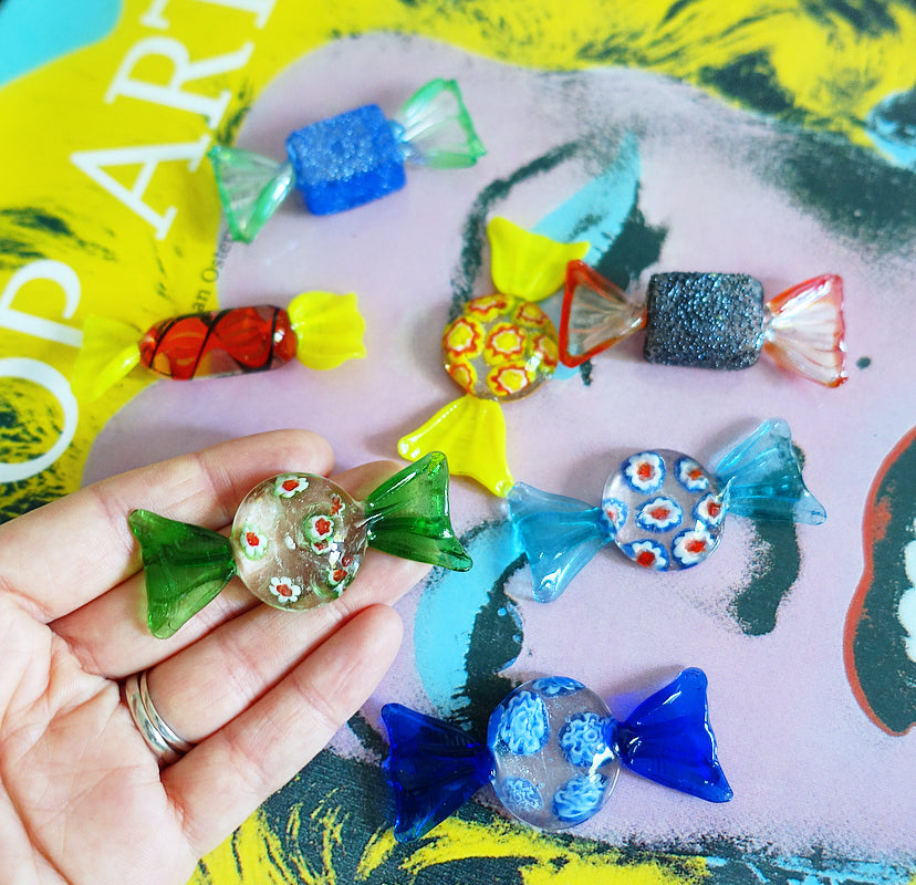 Set of Seven art glass sweets